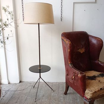 Mid century French brass floor lamp
