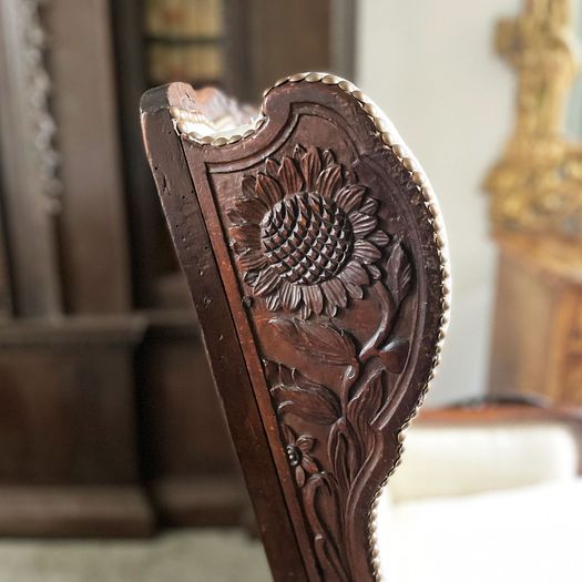 A Rare 18th C French Ratchet Adjustable Wing Chair