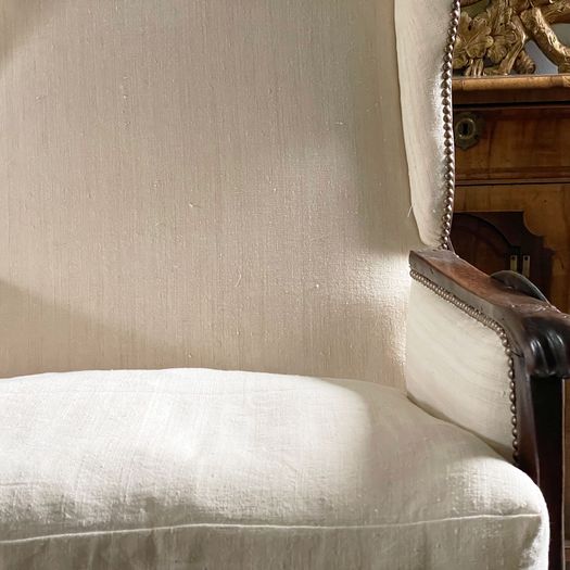 A Rare 18th C French Ratchet Adjustable Wing Chair