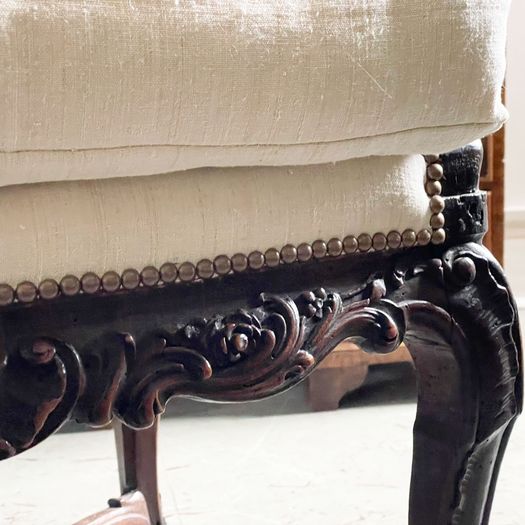 A Rare 18th C French Ratchet Adjustable Wing Chair
