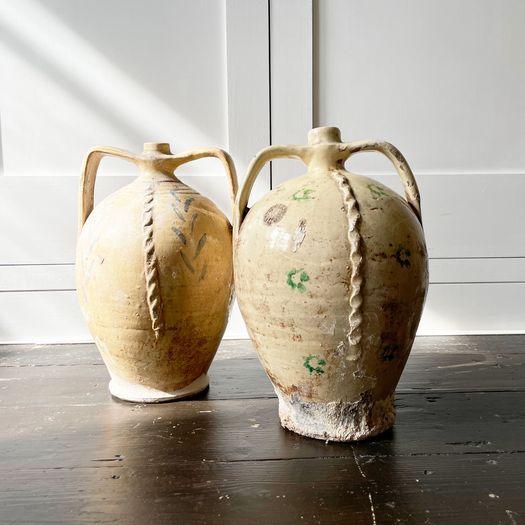 18th C Italian Ceramic Double Handled Jars - Sold Separately
