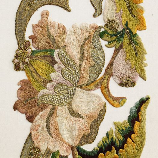 A Pair of 18th Century Embroidered Italian Framed Panels