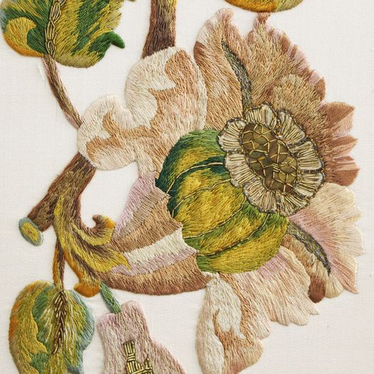 A Pair of 18th Century Embroidered Italian Framed Panels