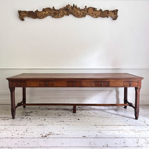 An Early 19th C Ten Drawer French Monastery Dining Table