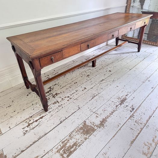 An Early 19th C Ten Drawer French Monastery Dining Table