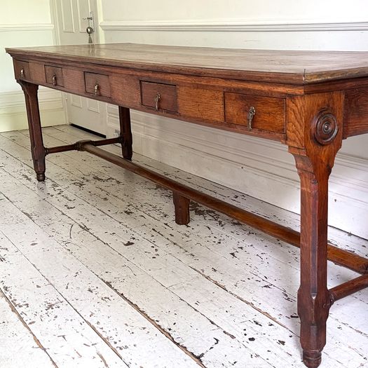 An Early 19th C Ten Drawer French Monastery Dining Table