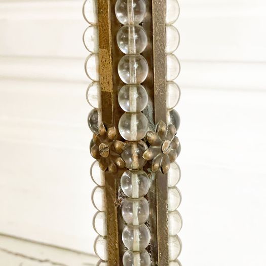 A 1950's French Column Table Light with Glass Beaded Stem