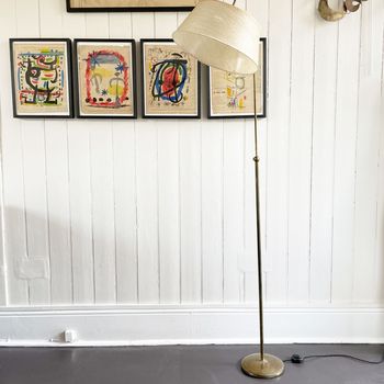A 1950's French Adjustable Standing Lamp with Original Shade
