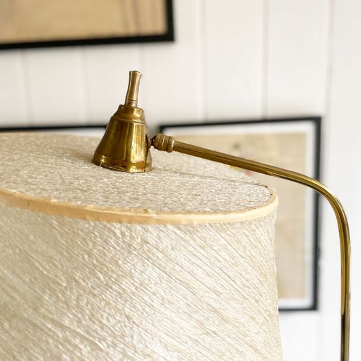 A 1950's French Adjustable Standing Lamp with Original Shade