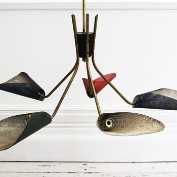 A 1950's French Perforated Chandelier in the Manner of Mathieu Matégot