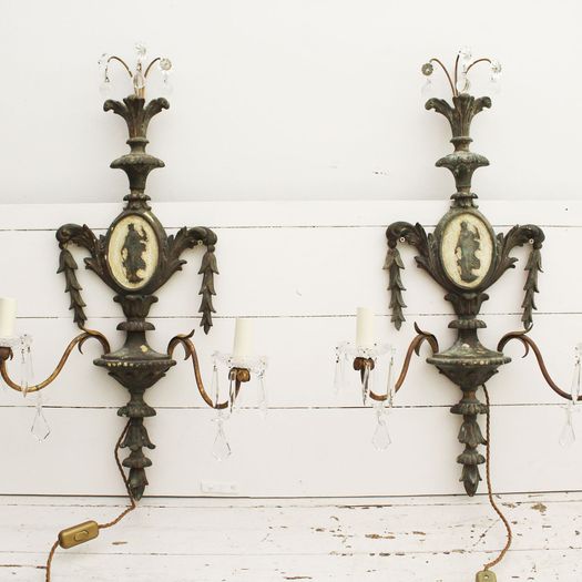 A Pair of 1950's French Neoclassical Wall Lights