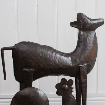 A 1950's Spanish Iron Sculpture of a Lamb