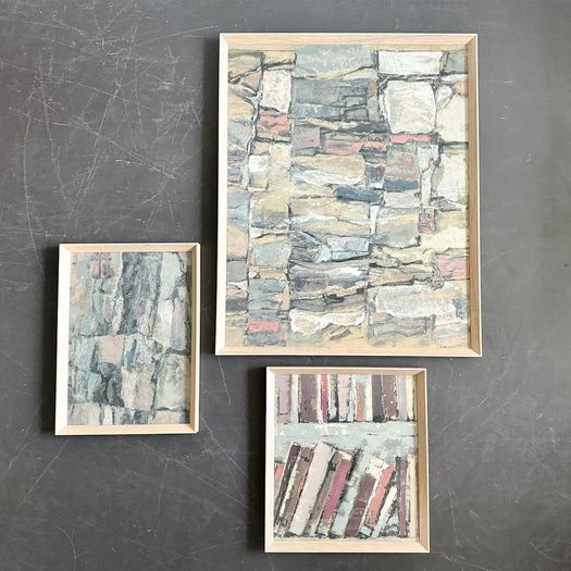 A 1950's Abstract Mixed Media Painting by Jean-Pierre Villeneuve