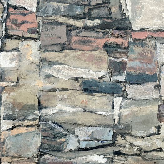 A 1950's Abstract Mixed Media Painting by Jean-Pierre Villeneuve