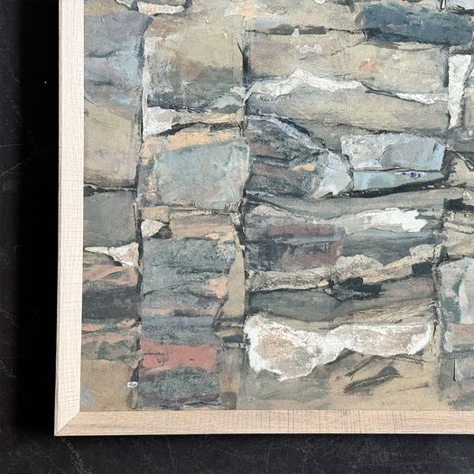A 1950's Abstract Mixed Media Painting by Jean-Pierre Villeneuve