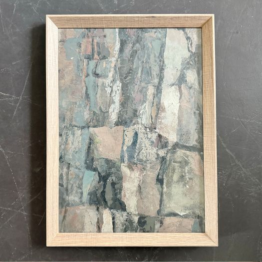 A 1950's Abstract Mixed Media Artwork by Jean-Pierre Villeneuve