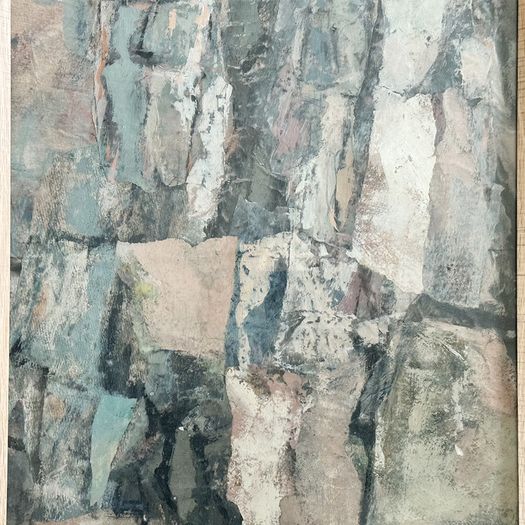 A 1950's Abstract Mixed Media Artwork by Jean-Pierre Villeneuve