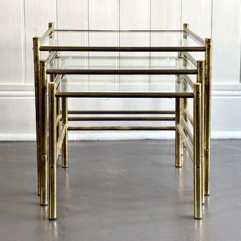 A 1970's Italian Brass Nest of Tables