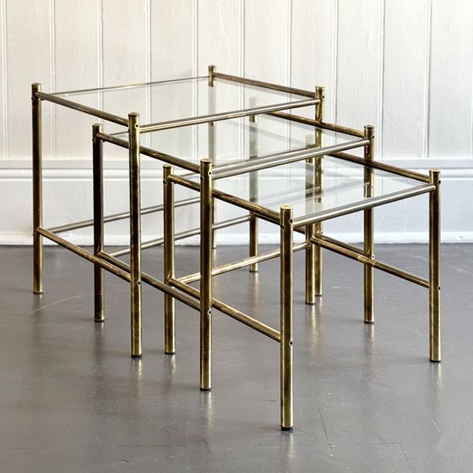 A 1970's Italian Brass Nest of Tables