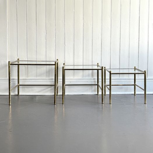 A 1970's Italian Brass Nest of Tables