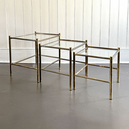 A 1970's Italian Brass Nest of Tables