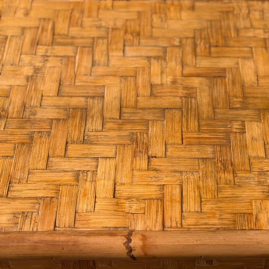 A 1960's Italian Woven Bamboo Chest of Drawers with Brass Handles
