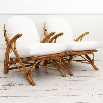 A Pair of 1950's Bamboo Armchairs by Angraves