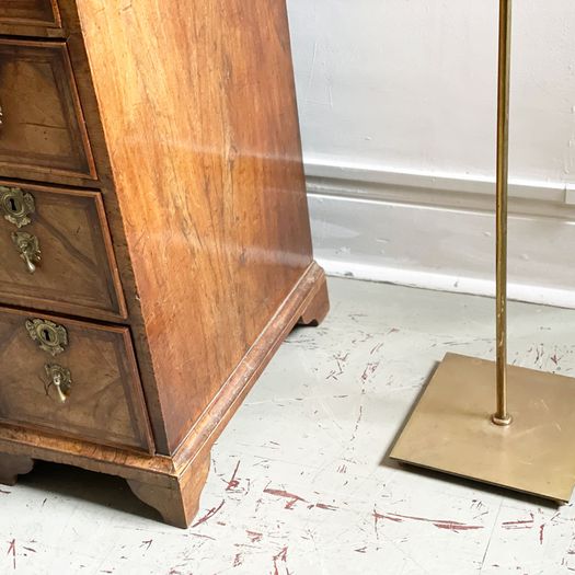 A 1970's French Brass Standing Lamp with Delicate Gold Leaves