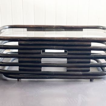 A 1970's Italian Bentwood Sculptural Coffee Table with Glass Top