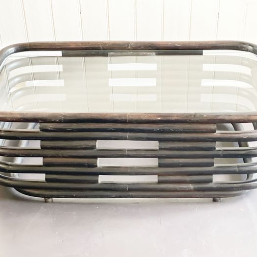 A 1970's Italian Bentwood Sculptural Coffee Table with Glass Top