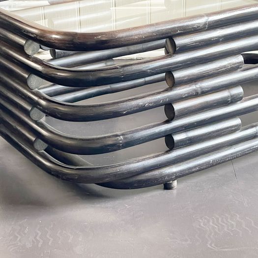 A 1970's Italian Bentwood Sculptural Coffee Table with Glass Top