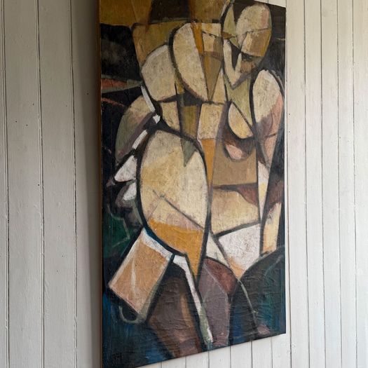 A Large Abstract 1970's Italian Oil on Canvas Life Painting