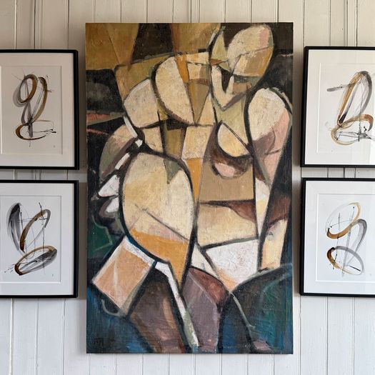 A Large Abstract 1970's Italian Oil on Canvas Life Painting