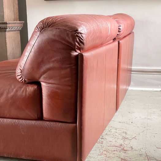 A Set of Four 1970's Italian Modular Leather Lounge Chair Sofas