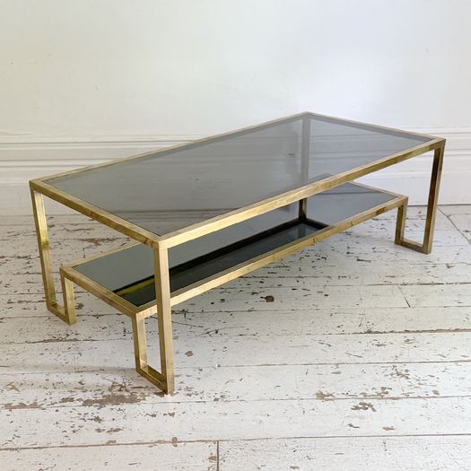 A 1970's Italian Brass & Glass Coffee Table