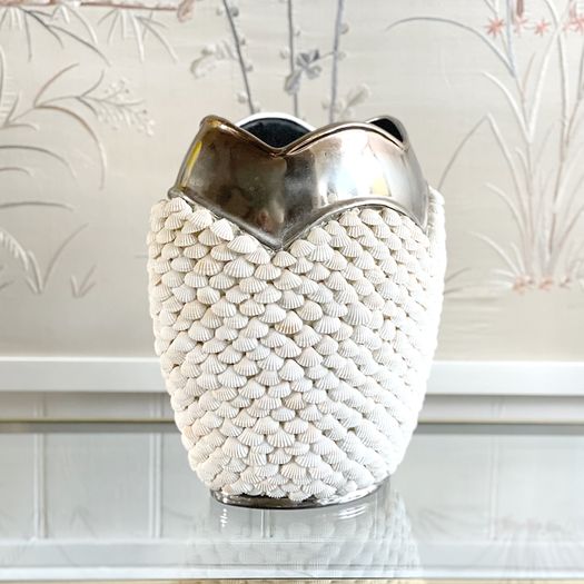 A 1970's Italian Shell Covered Ceramic Vase