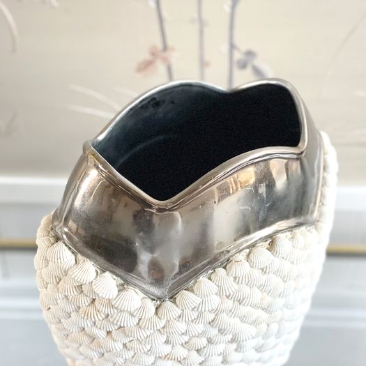 A 1970's Italian Shell Covered Ceramic Vase
