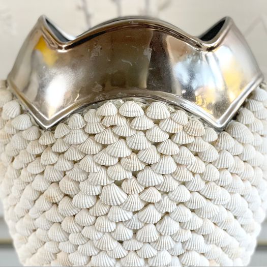 A 1970's Italian Shell Covered Ceramic Vase