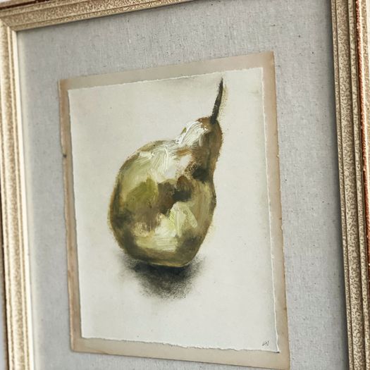 Small Still Life of a Pear No. 13 by Lucy Naughton