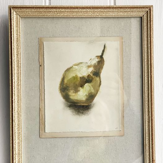 Small Still Life of a Pear No. 13 by Lucy Naughton