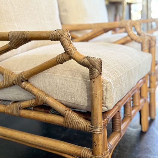 A Pair of 1960's French Bamboo Armchairs