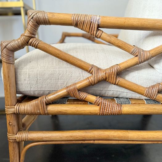 A Pair of 1960's French Bamboo Armchairs