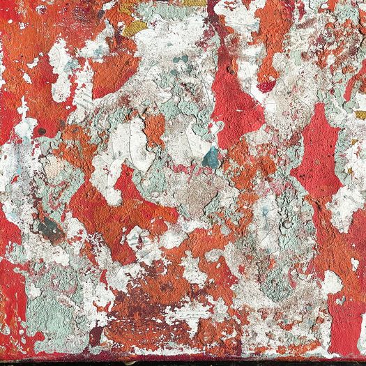 A Small Red Tone Abstract Artwork by Brian Morley Circa 1980