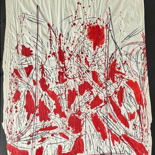 A 1970's Abstract on Paper by Angel Darisio