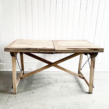 A Very Large French Applewood Artisan Made Drawer Leaf Dining Table - Seating 10-12