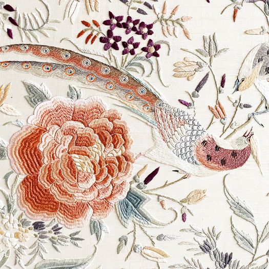 An Early 20th C Colourful Cantonese Framed Embroidery