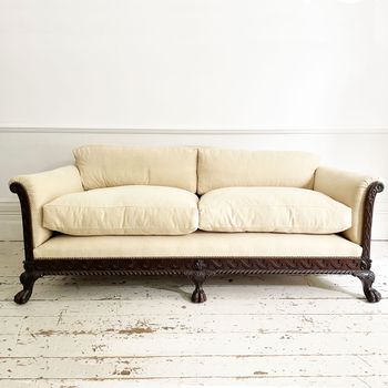 An Impressive 19th C Carved Mahogany Sofa