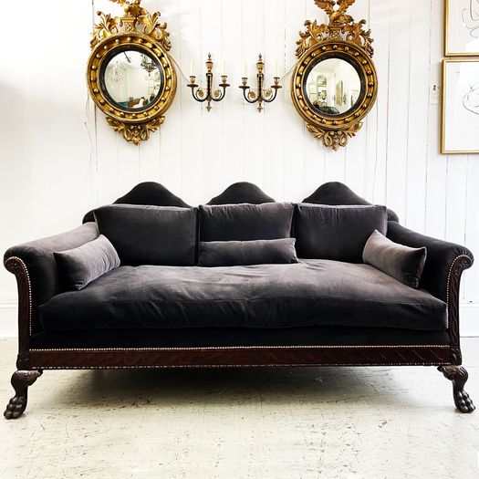 An Impressive 19th C Carved Mahogany Sofa