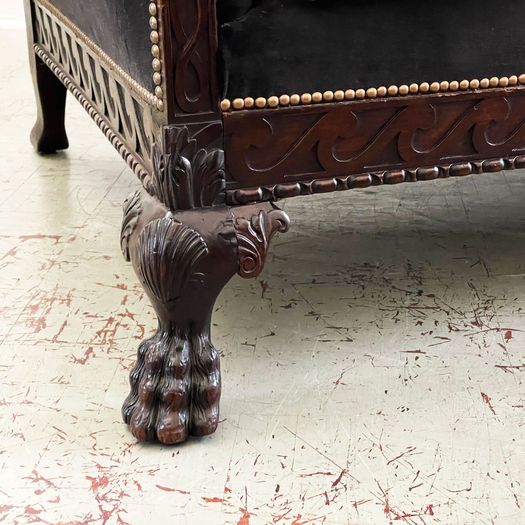 An Impressive 19th C Carved Mahogany Sofa