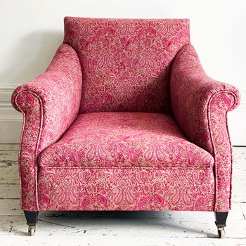 An Early 20th Century Howard Style Upholstered Armchair